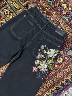 Derschtuze “Garden of Eden” Black Embroidered Denim Jeans