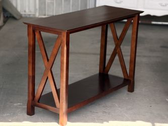 X-Design Console Wood Table with Lower Shelf