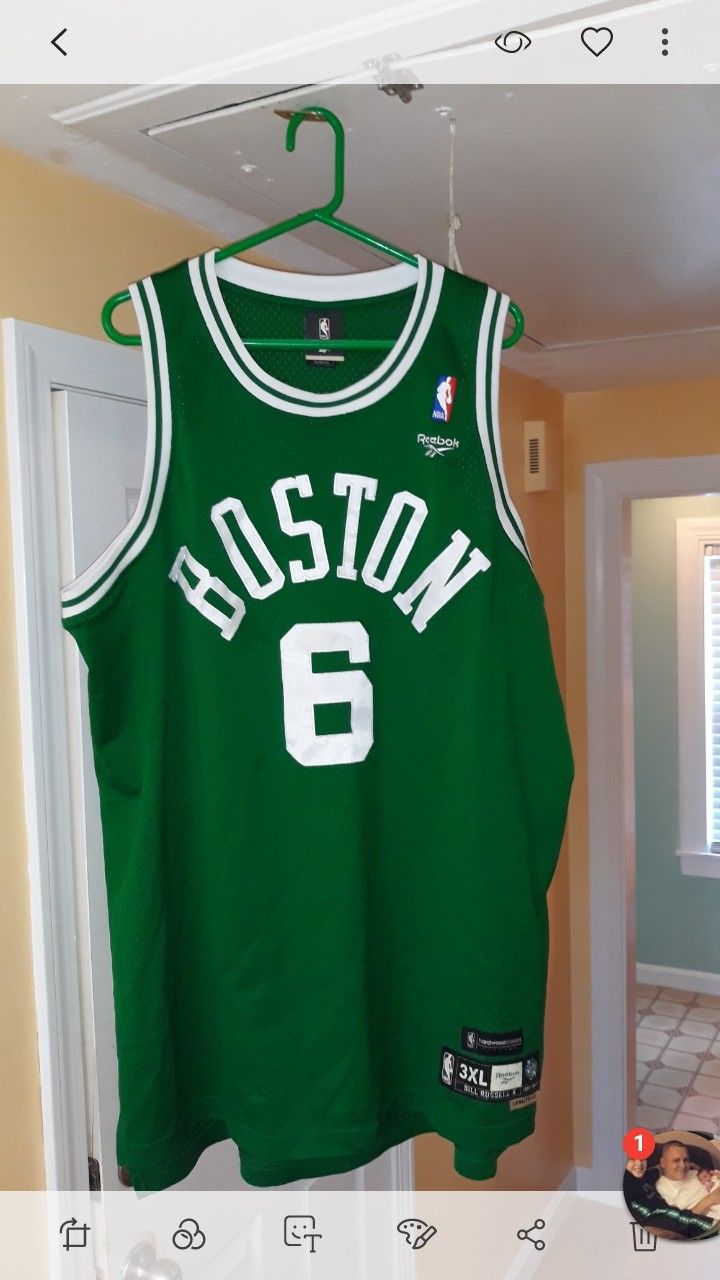 Boston celtics Bill Russell reebok jersey 3X