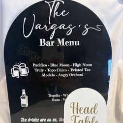Acrylic Bar Menu 