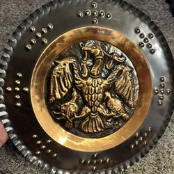 Vintage 12.5” 3D Antique CopperDecorative Wall Hanging Art Plate