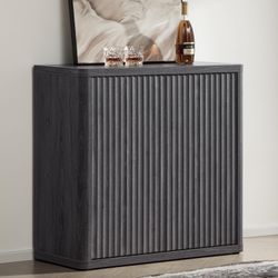 SICOTAS Buffet Cabinet with Storage Sideboard Accent Modern Credenza with Doors & Shelves Fluted 34.6" Tall Media Console Mid Century Coffee Bar Table