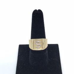 14k Gold Two Tone Money Sign Ring New 