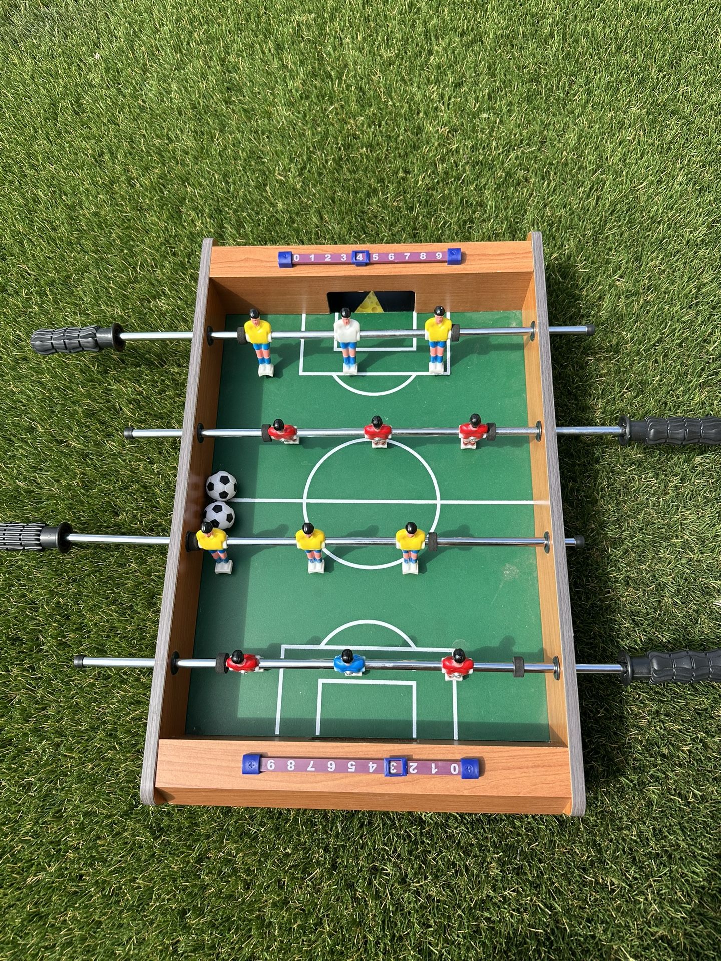 Mini foosball game tabletop
