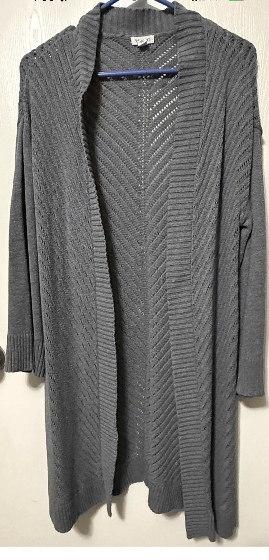 Women’s Cardigan Open Front Long Gray Size Large Westport Brand