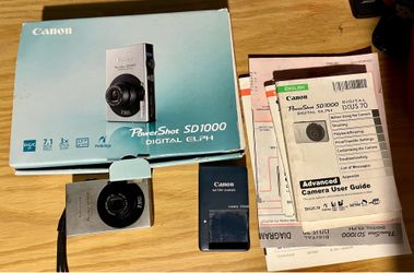 Canon PowerShot SD1000 7.1MP Digital Camera Silver Black Tested