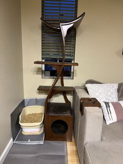 Wood Cat Tree/ Cat Tower- The Refined Feline