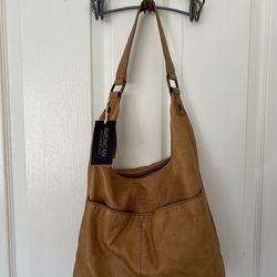American Leather Co Carrie Brown Hobo Bag Soft Leather Slouch Shoulder Purse