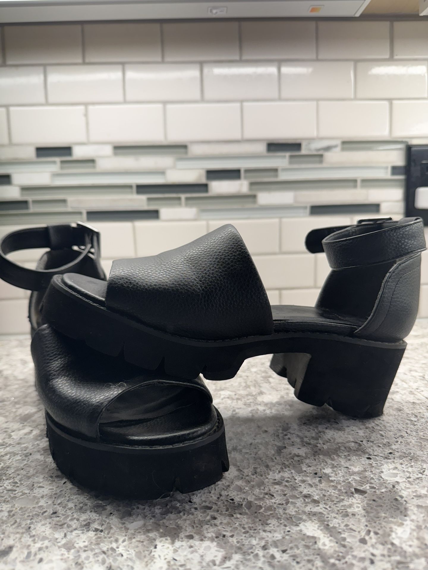 BC Black Platform Sandals