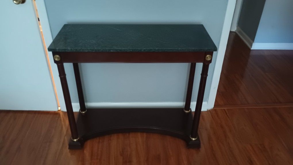 Marble/Mahogany Console Table
