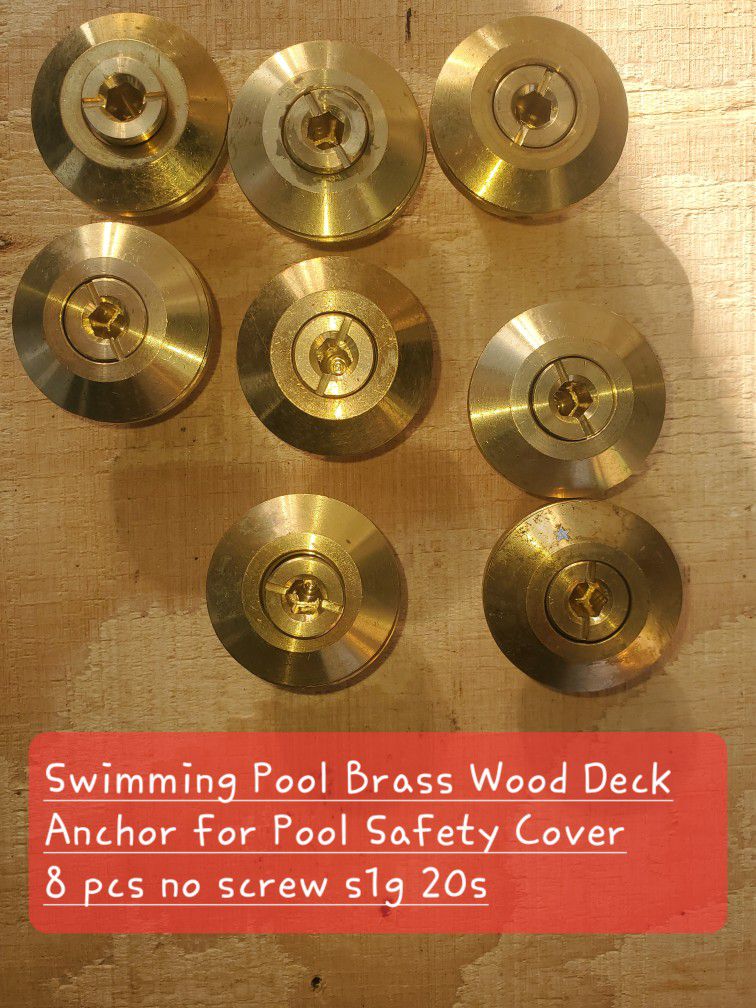 Swimming Pool Brass Wood Deck Anchor for Pool Safety Cover
8 pcs no screw s1g 20s