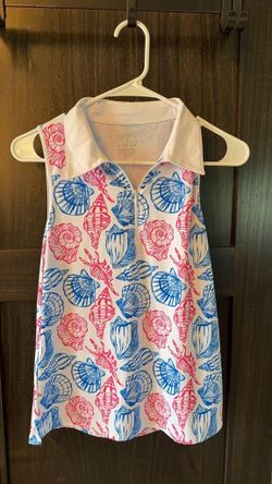 Gottex Sleeveless Polo Shirt with Seashell Print Medium 0243
