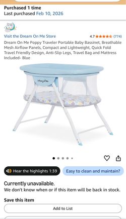 Traveler Portable Baby  (used once)