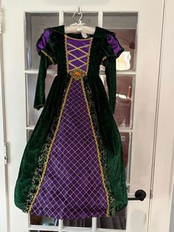 Halloween Witch (or Princess) Ballgown Costume for Girls with Hat & Crown