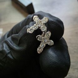 SS925 1ctw Moissanite Diamonds Cross Earrings 