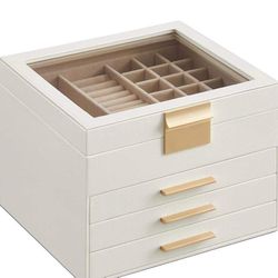 4-Layer Jewelry Box with Glass Lid