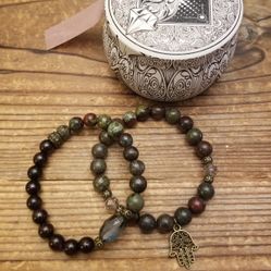 Hamsa Charm Bracelet Set