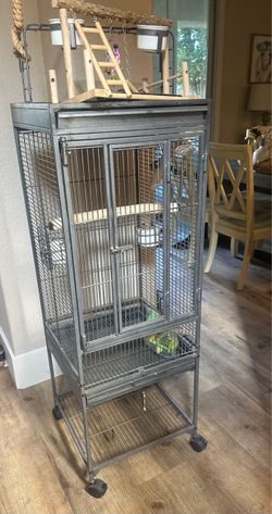 Large Bird Cage W/Accessories