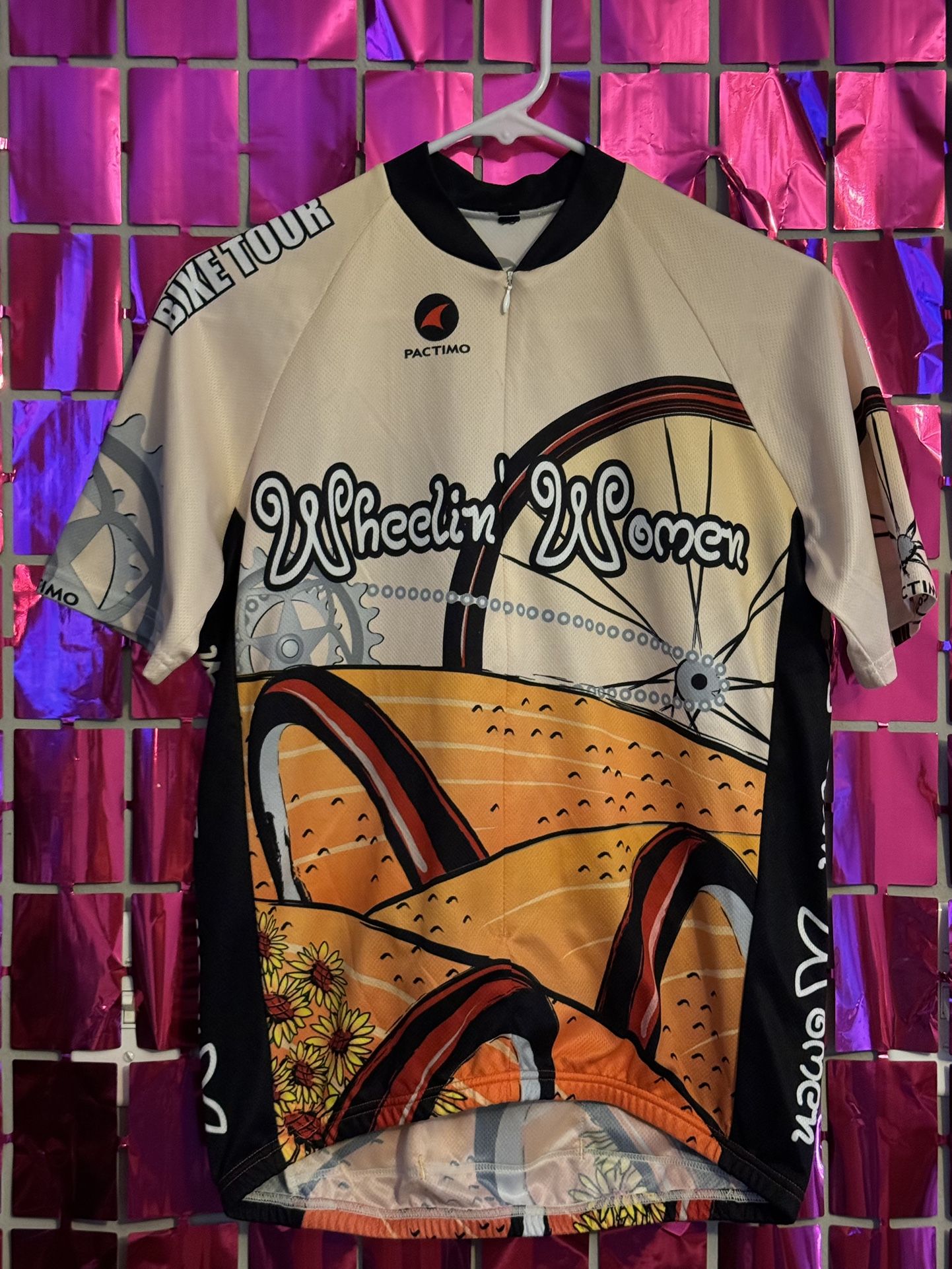 PACTIMO WHEELIN WOMEN,  WOMEN'S CYCLING JERSEY, MEDIUM, MULTICOLORED, POLYESTER