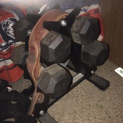 2 Sets Of DumBells With Stand