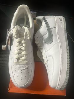 Nike Air Force 1 Low Color Of The Month White Metallic Silver Size 12