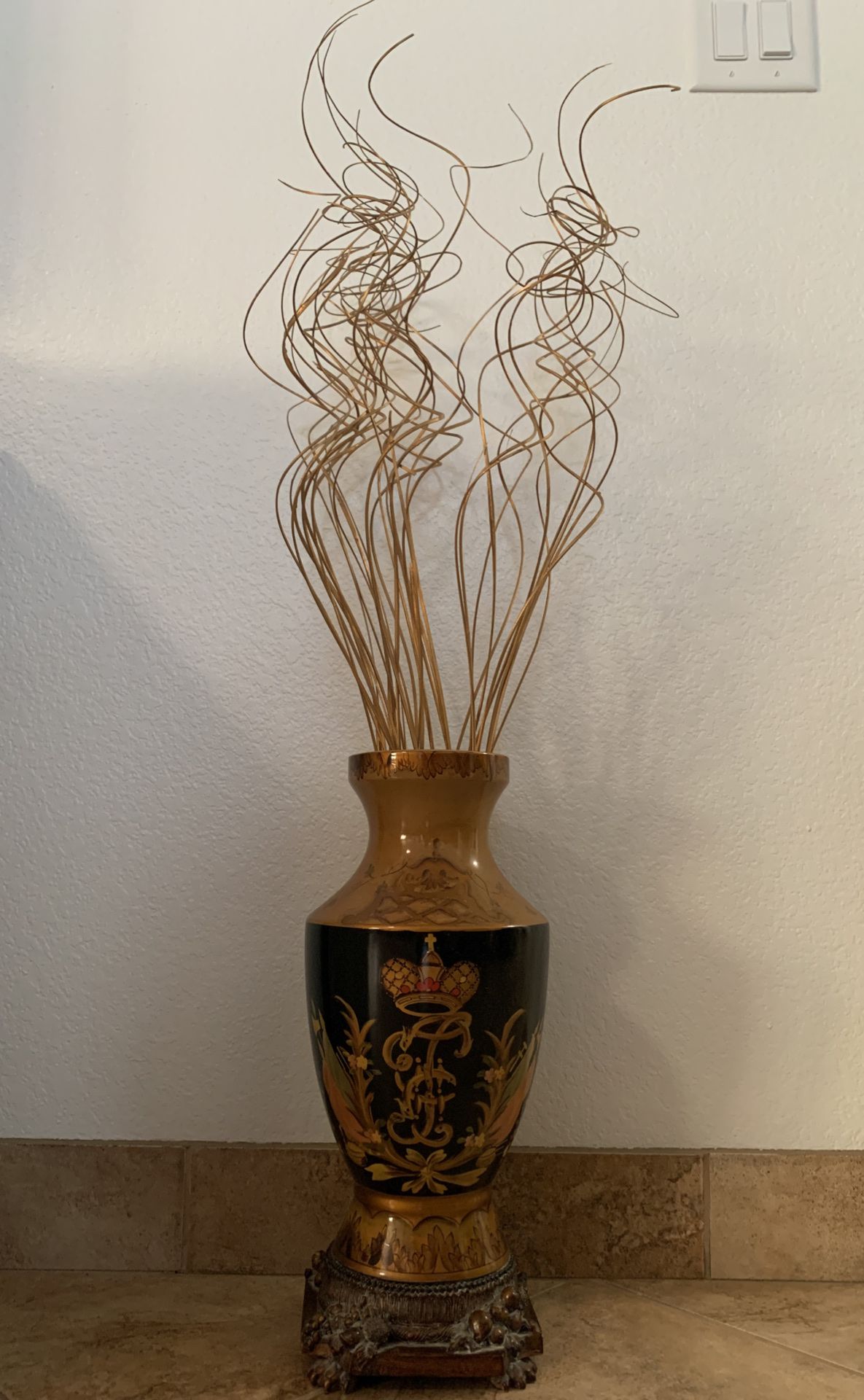 Vase with flower stems