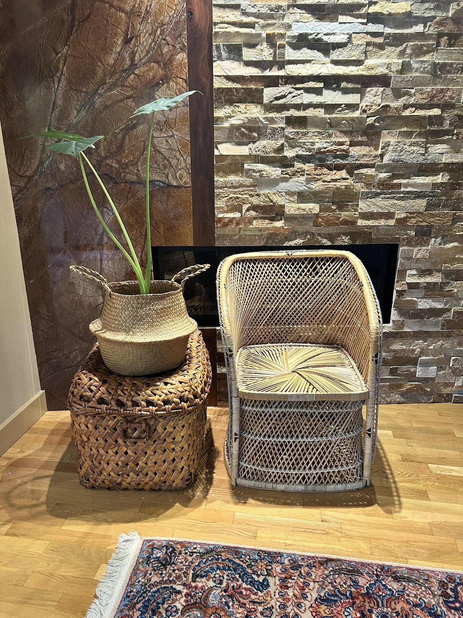 Vintage peacock boho mid century MCM chair