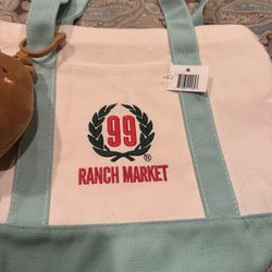 99 Ranch Market Canvas Mini Tote With Plush Keychain