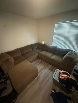 5 Piece Section Couch with an Ottoman