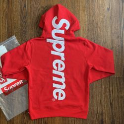 Supreme Satin Applique Hooded Sweatshirt Red🔥