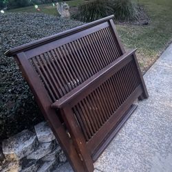 Dark Wood Bed Frame. 