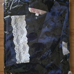 L/XL Navy Blue Kimono Robe