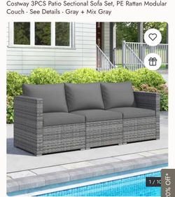 Grey Patio Sectional Sofa