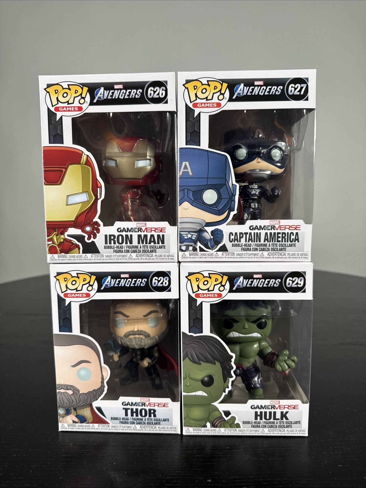 Funko Pop! Avengers (Gamerverse) - Iron Man, Captain America, Thor, Hulk Figures