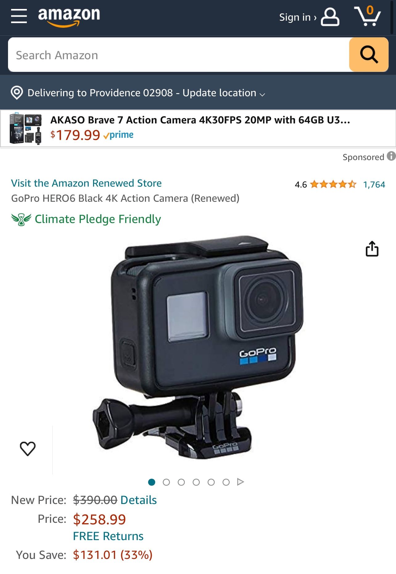 GoPro Hero 6 + GoPro Karma Grip Handle (GoPro Official Accessory)