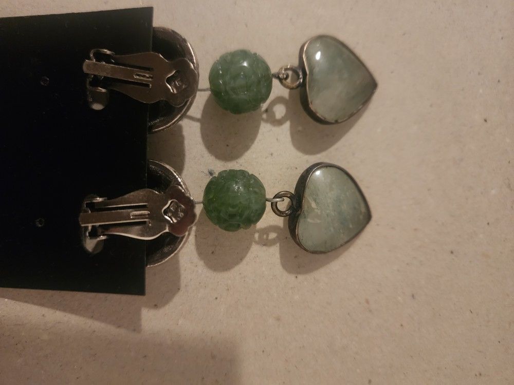 Jade Earrings Heavy Clip