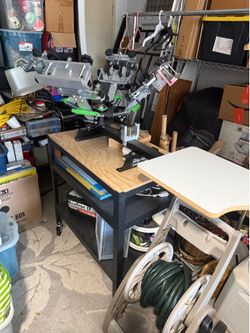 *NEVER USED* Riley Hopkins 4 Color 1 Stations Screen printing- mounted ~ with optional pickups