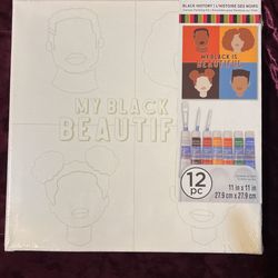  Pre-drawn Canvas  With Paint& Brushes And Easel