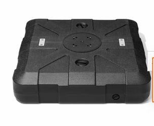 350 lbs. Sand/Water Fillable 3D Surface Square HDPE Offset Cantilever Patio Umbrella Base with 8-Wheels in Black