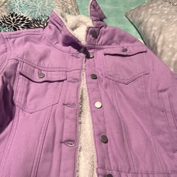 Shein Denim Jacket Size 0xl New Light Purple /Lavender