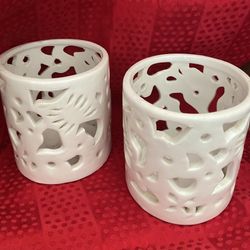 Holiday tea candle holders