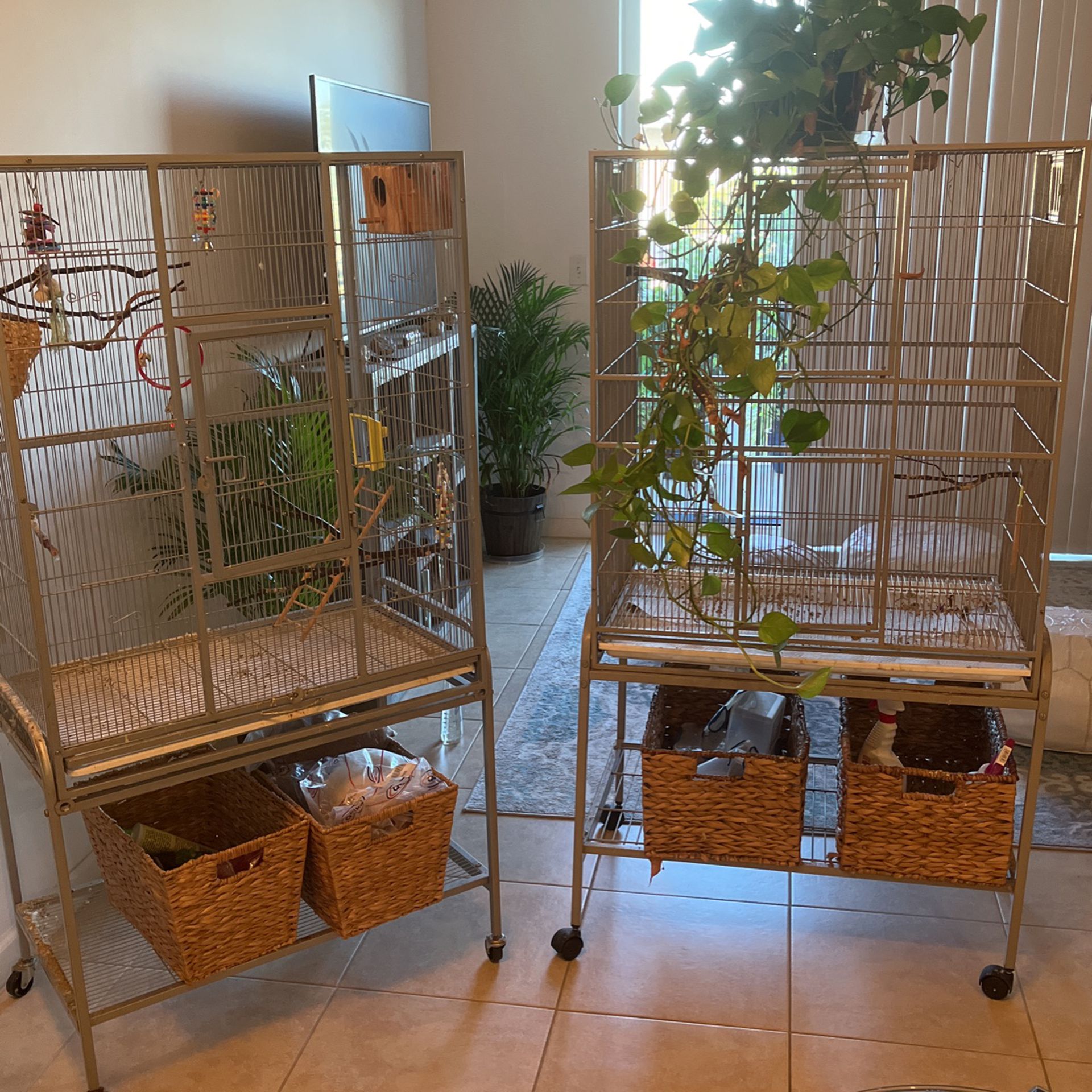 2 Large Bird Cages 