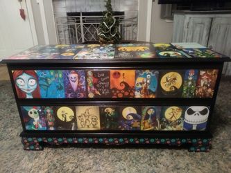 Nightmare Before Christmas chest trunk bench