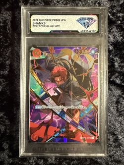 Shanks OP06-007 SP Alternate Art Box Japanese PSA Graded 10 One Piece Tcg