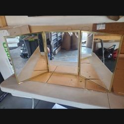 Antique Triple Foldable Mirror Tri-fold Vanity