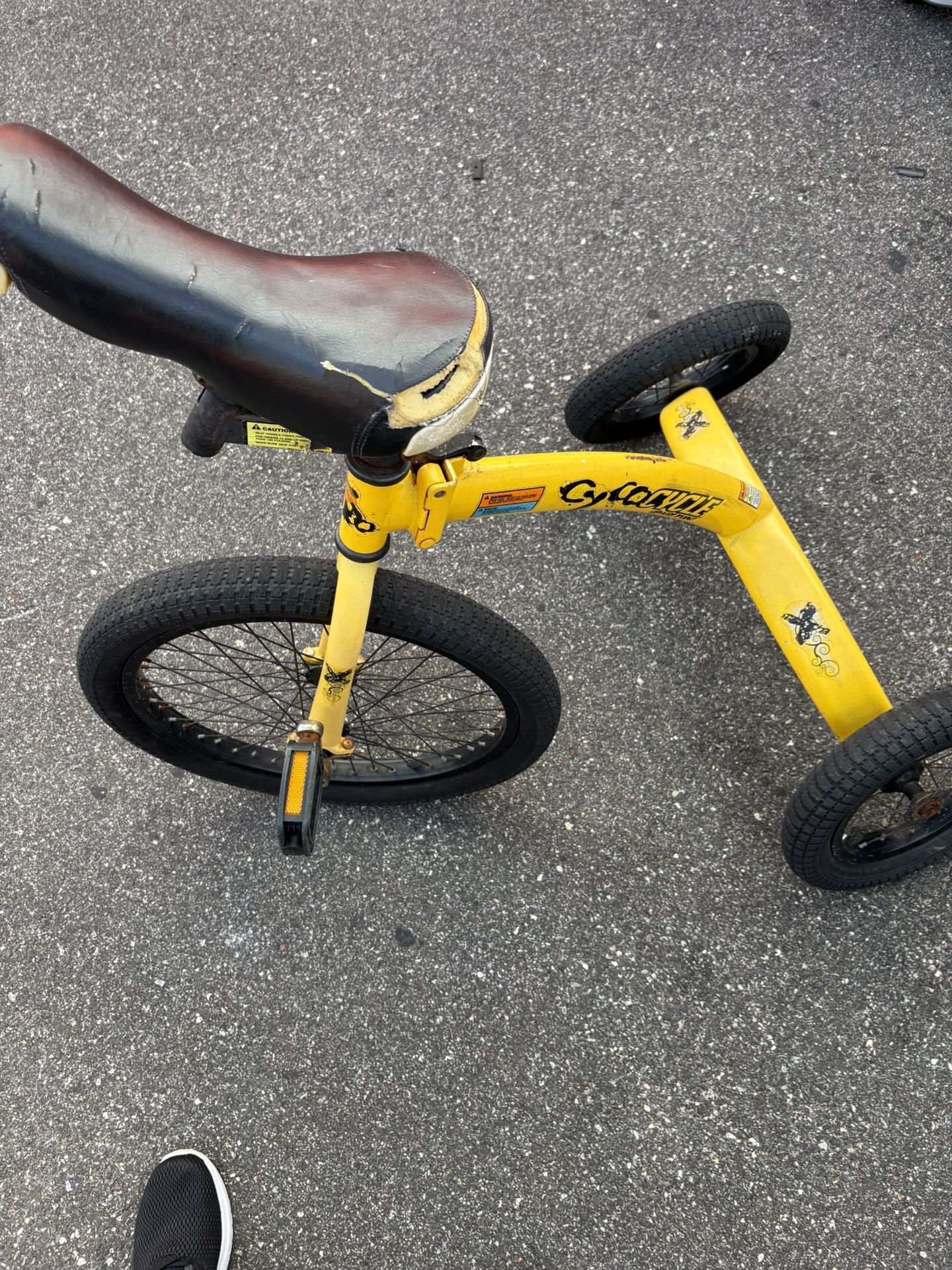 Tricycle Yellow Adults No Handle Used