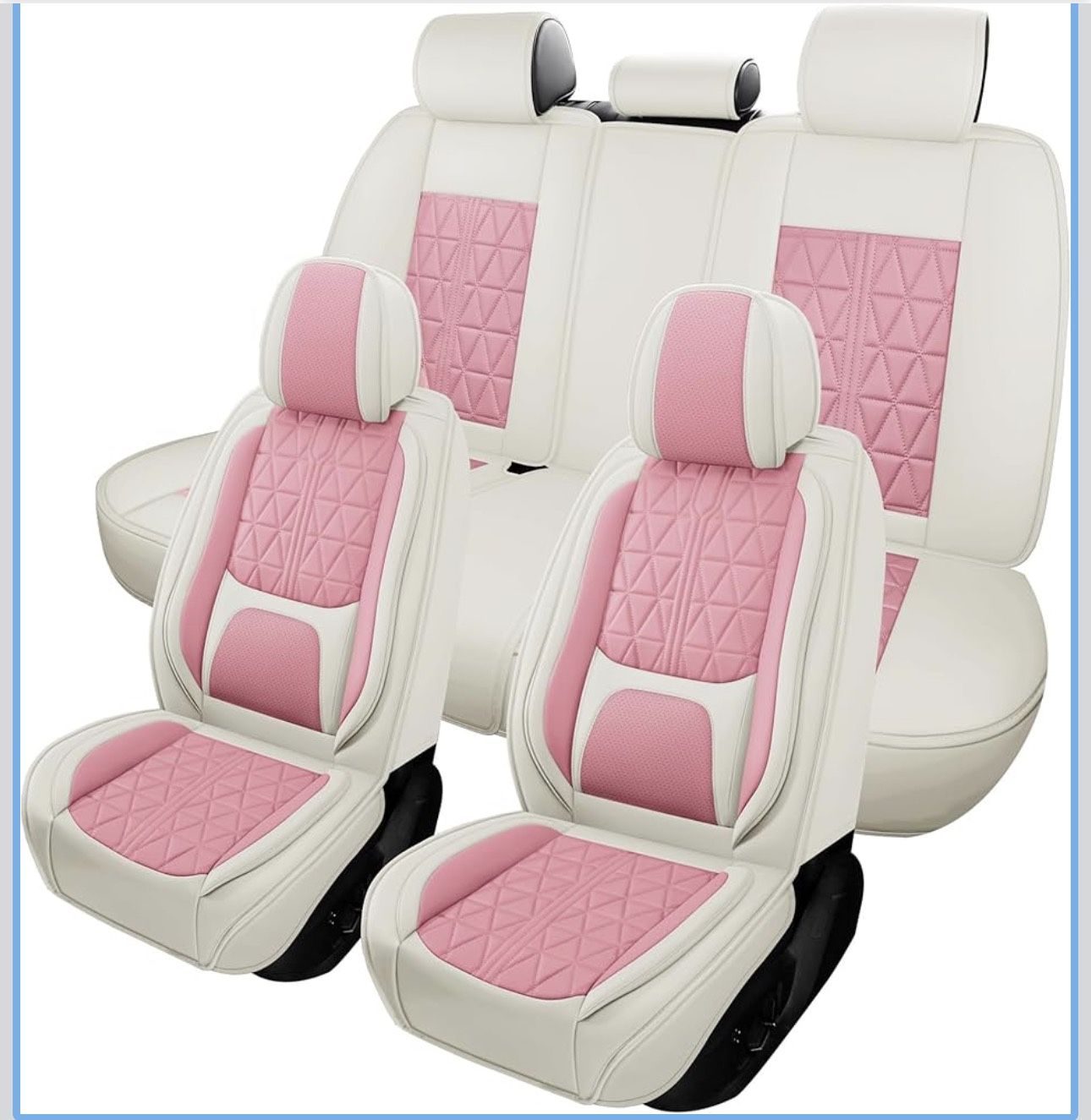 otoez Car Seat Covers Full Set, Nappa Leather Seat Covers for Cars