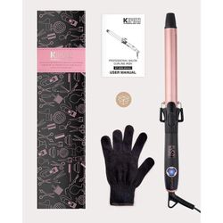 Adjustable Temperature Ceramic Hair Curler, Professional Curling Iron, Fast Heating 
