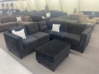 Sectional sofa set with ottoman