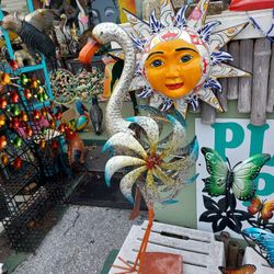 Large Colorful Metal Egret Garden Decor 